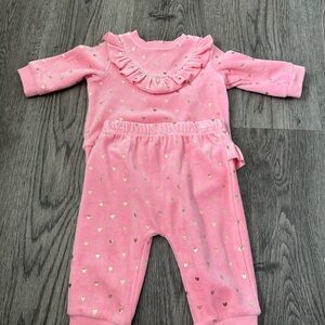 Little Me Pink and Gold Heart Matching Set